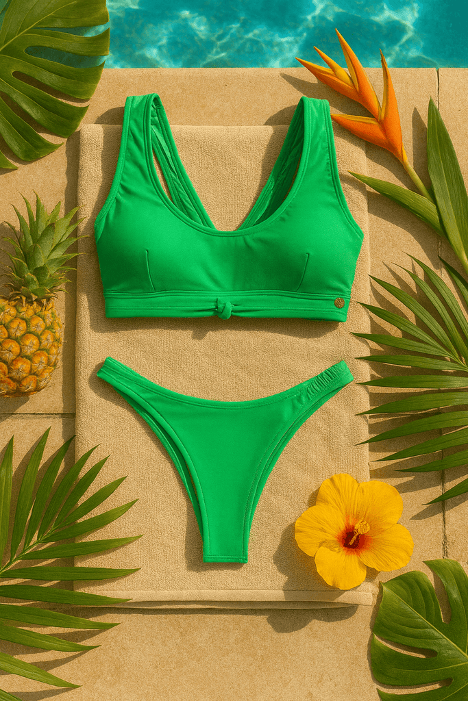 Corpo Bonito Swim Wear Top Glow Green Bikini Top Mattie