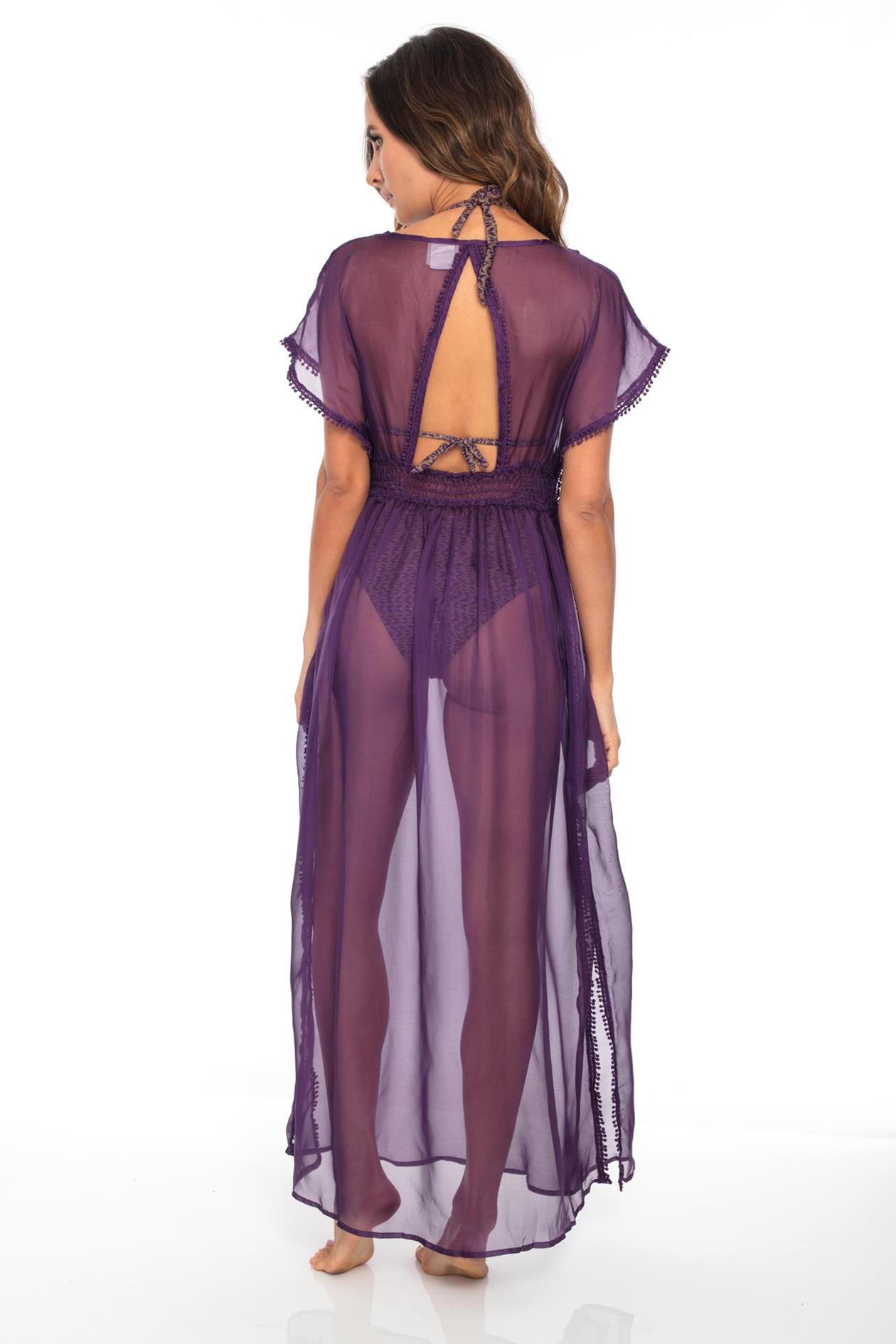 Corpo Bonito Swim Wear Purple Maxi Dress Cover Up Xl / Purple Corpo Bonito Swim Wear Purple Maxi Dress Cover Up Xl / Purple