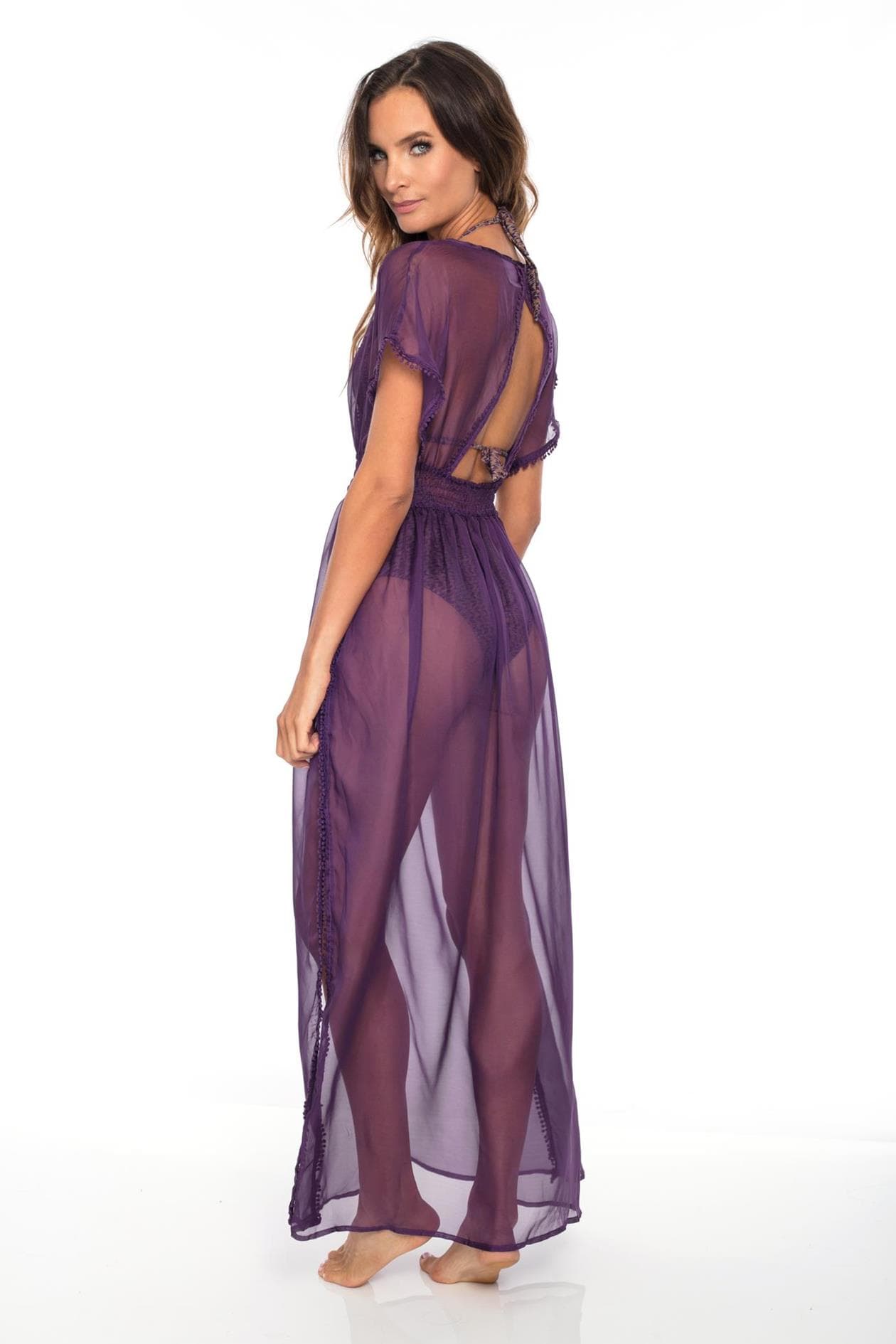 Corpo Bonito Swim Wear Purple Maxi Dress Cover Up Xl / Purple Corpo Bonito Swim Wear Purple Maxi Dress Cover Up Xl / Purple