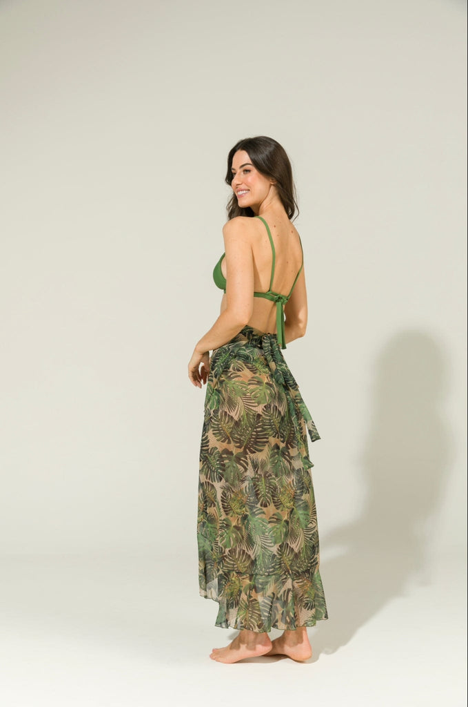 Corpo Bonito Wear Cover Ups Green Leaf Skirt Cover Up