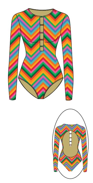 Corpo Bonito Wear One Piece Karissa Long Sleeve One Piece Swimsuit